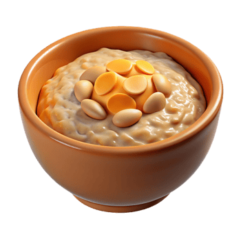 serene abstract Bowl of Oatmeal Top View Warm Lighting Cutout exclusive png