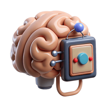 wonderful artistic Brain Computer Interface with Neural Network Transparent Element high quality png