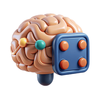 beautiful classic Brain Computer Interface with Neural Network Transparent Element detailed png