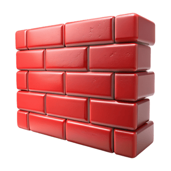 dramatic classic Brick Wall Red Mortar Close Up Cutout professional png