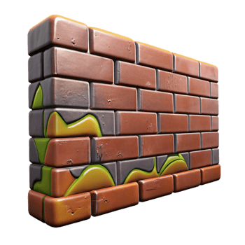 dramatic creative Brick Wall with Graffiti Urban Art Cutout authentic png