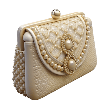 beautiful artistic Bridal Clutch Beaded Ivory Vintage Style Transparent Background original png