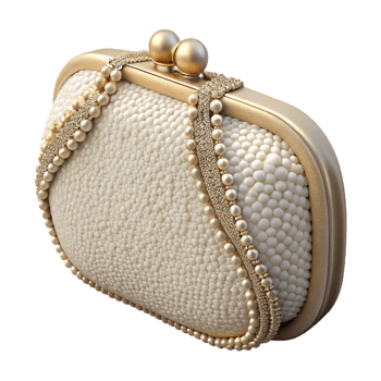 stunning creative Bridal Clutch Beaded Ivory Vintage Style Transparent Background high quality png