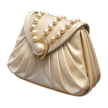 magnificent abstract Bridal Clutch Ivory Satin Pearl Embellishment Transparent Background professional png