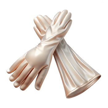 extraordinary creative Bridal Gloves Long Satin Ivory Color Transparent Background authentic png