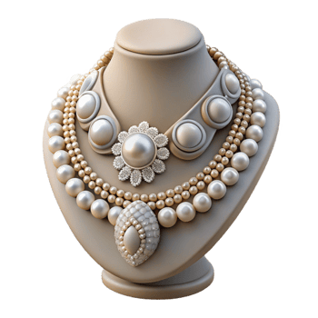 magnificent traditional Bridal Jewelry Necklace Pearl Diamond Design Transparent Background original png