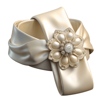 beautiful abstract Bridal Sash Ivory Satin Rhinestone Embellishment Transparent Background premium png