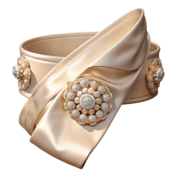 impressive traditional Bridal Sash Ivory Satin Rhinestone Embellishment Transparent Background high quality png