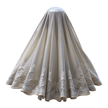 dramatic creative Bridal Veil Cathedral Length Lace Trim Transparent Background detailed png