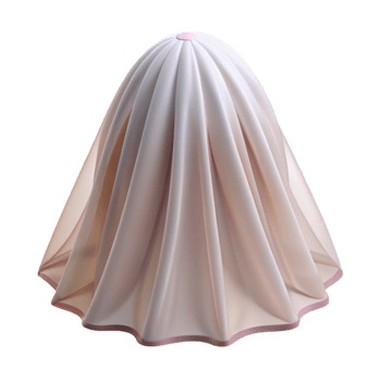 beautiful rustic Bridal Veil Short Blusher Tulle Transparent Background authentic png