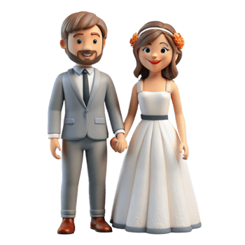 elegant minimalist Bride and Groom Holding Hands Isolated authentic png
