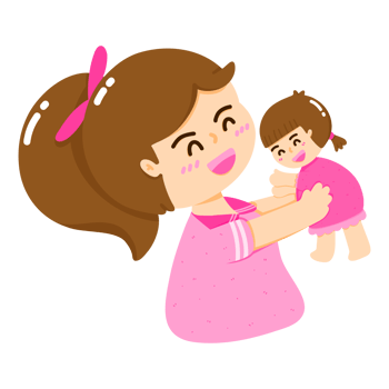 Cartoon of a mother holding her daughter, the bond that occurs between a mother and her child, the concept of a mother's love for her child, the concept and feelings of Mother's Day png