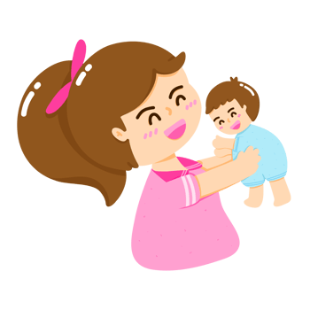 Cartoon of a mother holding her son, the bond that occurs between a mother and her child, the concept of a mother's love for her child, the concept and feelings of Mother's Day png