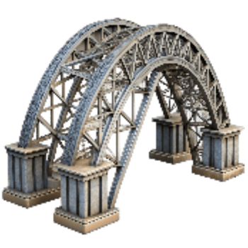 magnificent artistic Bridge Steel Arch Structure Isolated genuine png