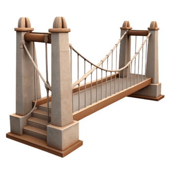 extraordinary contemporary Bridge Suspension Bridge Side View Transparent Background Cutout professional png