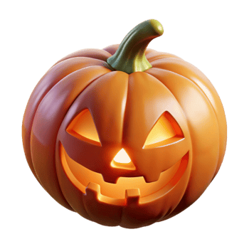 beautiful classic Brightly Lit Jack O Lantern Halloween Transparent Background professional png