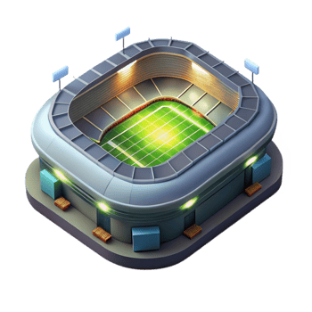 serene contemporary Brightly Lit Stadium at Night Aerial View Transparent Background 4K png