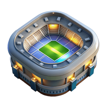 magnificent rustic Brightly Lit Stadium at Night Aerial View Transparent Background premium png
