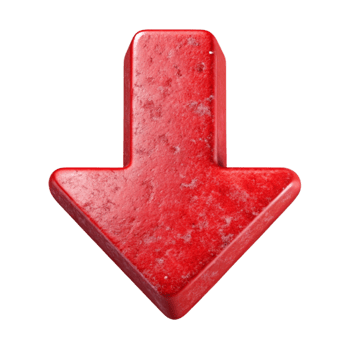 dramatic contemporary Bright Red Downward Arrow Cutout exclusive png