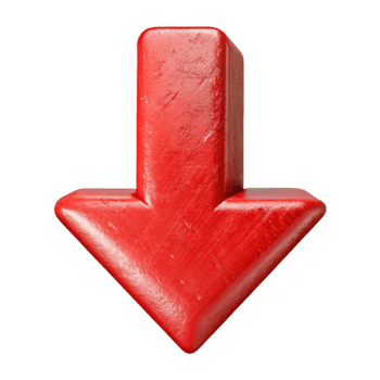 magnificent abstract Bright Red Downward Arrow Cutout genuine png