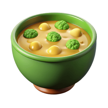 impressive minimalist Broccoli Cheddar Soup Bowl Isolated 4K png