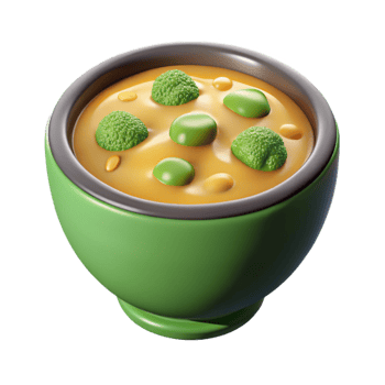 dramatic vintage Broccoli Cheddar Soup Bowl Isolated exclusive png