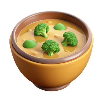 dramatic contemporary Broccoli Cheddar Soup Bowl Isolated exclusive png