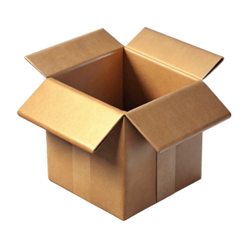 stunning rustic Brown Cardboard Box Open Isolated detailed png