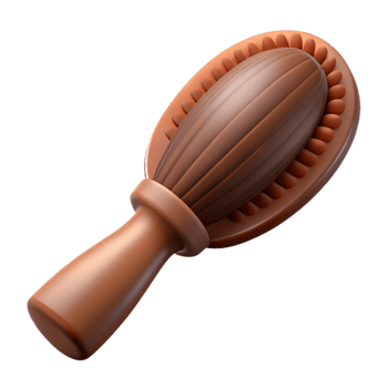 wonderful vintage Brown Hairbrush with Wooden Handle Cutout Image high resolution png