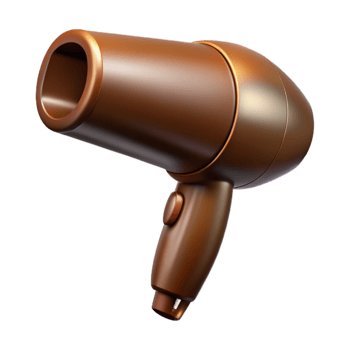 dramatic classic Brown Hair Dryer Professional Style Isolated genuine png