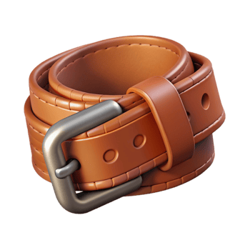 extraordinary classic Brown Leather Belt with Buckle Transparent Background genuine png