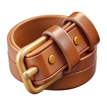 magnificent classic Brown Leather Belt with Buckle Transparent Background exclusive png