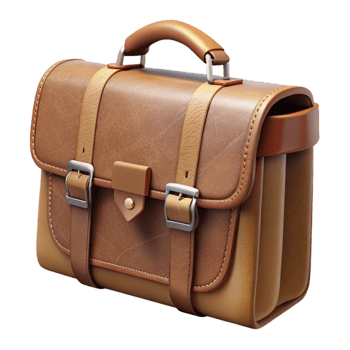 extraordinary vintage Brown Leather Briefcase Top View Isolated Element exclusive png
