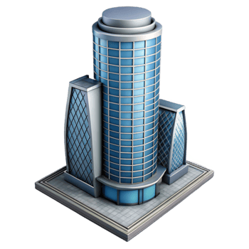 serene abstract Building Skyscraper Modern Architecture Isolated Element premium png