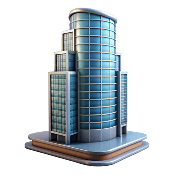 serene rustic Building Skyscraper Modern Architecture Isolated Element authentic png