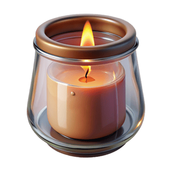 impressive minimalist Burning Candle in Glass Jar Transparent Background high quality png