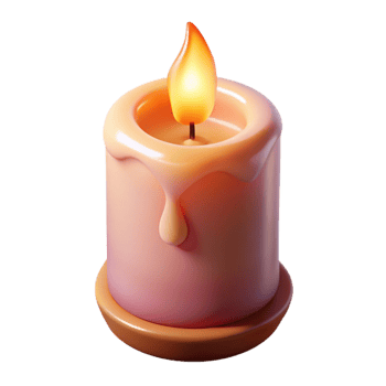 dramatic modern Burning Candle Soft Glow Transparent Background Cutout authentic png