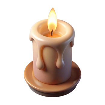 serene contemporary Burning Candle Soft Lighting Transparent Background genuine png