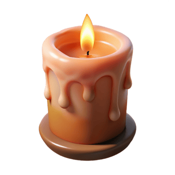 beautiful modern Burning Candle Soft Lighting Transparent Background professional png