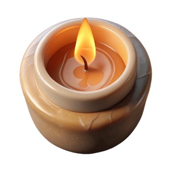 beautiful creative Burning Candle Top View Transparent Background genuine png