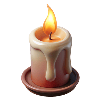 wonderful vintage Burning Candle with Long Wick Cutout Transparent Background exclusive png