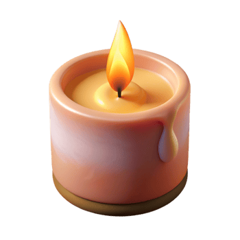 dramatic artistic Burning Candle with Soft Light Isolated authentic png