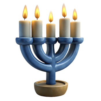 dramatic artistic Burning Hanukkah Candle with Transparent Background 4K png