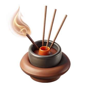 beautiful abstract Burning Incense Sticks Isolated Cutout Element 4K png
