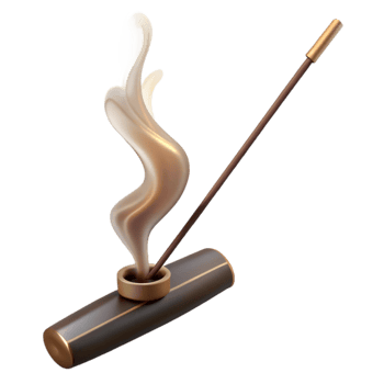 elegant abstract Burning Incense Stick with Smoke Transparent Background 4K png