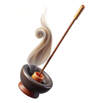 vibrant traditional Burning Incense Stick with Smoke Transparent Background high resolution png