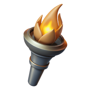 extraordinary contemporary Burning Torch Angled View Cutout detailed png