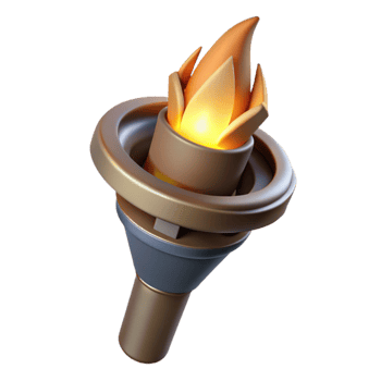 impressive abstract Burning Torch Angled View Cutout professional png