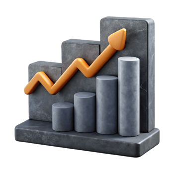 stunning classic Business Graph with Stable Trend Grey Color Cutout authentic png