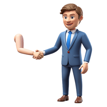 vibrant creative Businessman in Suit Shaking Hands Transparent Background 4K png